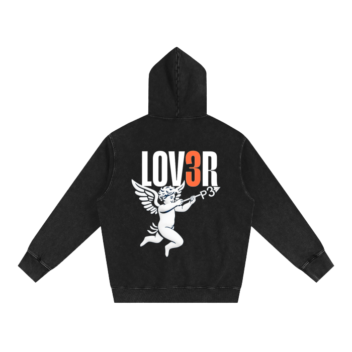 Vintage "LOV3R" Snow Washed Hoodie